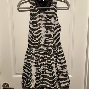 Gray and white dress